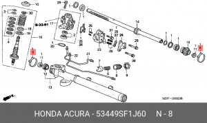 Хомут пыльника рулевой рейки 53449SF1J60 HONDA