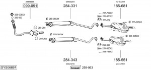 Средний глушитель выхлопных газов 283781 BOSAL