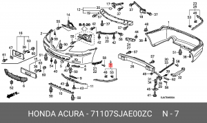 Накладка бампера 71107SJAE00ZC HONDA