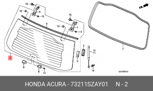 Стекло заднее 73211SZAY01 HONDA