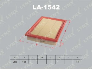 Фильтр воздушный LA-1542 LYNXAUTO