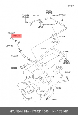 Кольцо уплотнительное 1751214000 HYUNDAI KIA