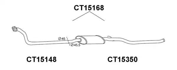 Предглушитель выхлопных газов CT15168 VENEPORTE
