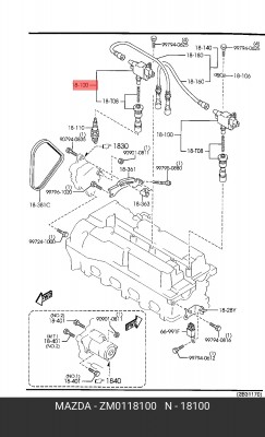 Катушка зажигания ZM01-18-100 MAZDA