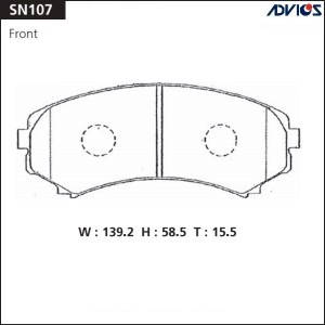 Колодки тормозные дисковые SN107 ADVICS