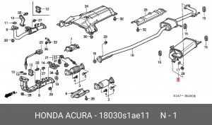 Глушитель выхлопных газов конечный 18030S1AE11 HONDA