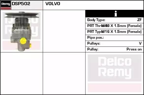 Гидравлический насос, рулевое управление DSP502 DELCO REMY