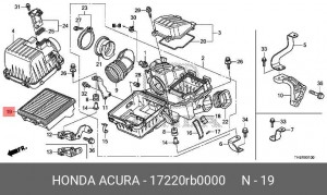 Фильтр воздушный 17220-RB0-000 HONDA