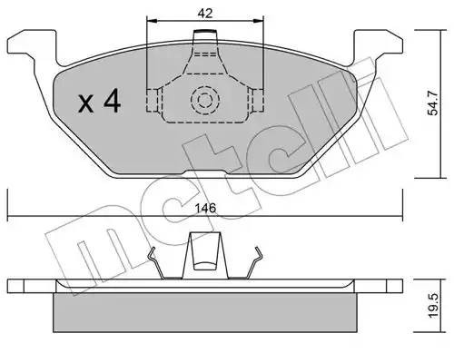 Комплект тормозных колодок, диско 2202110 METELLI
