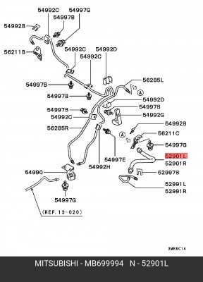 Шланг тормозной MB699994 MITSUBISHI