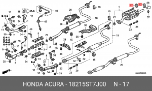 Кронштейн, система выпуска ОГ 18215ST7J00 HONDA