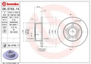 Тормозной диск 08.5743.11 BREMBO