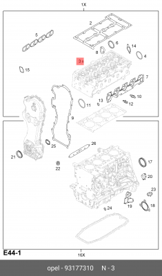 Комплект прокладок, стержень клапана 93177310 GENERAL MOTORS