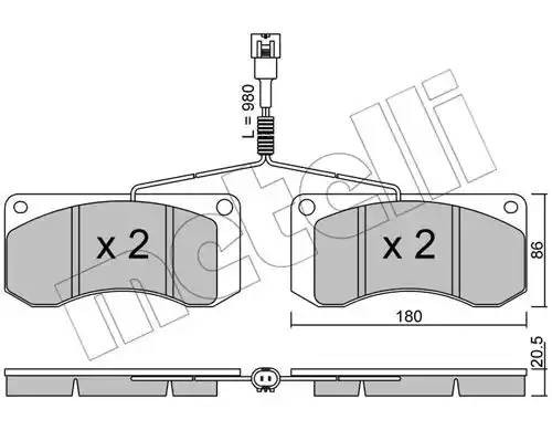Комплект тормозных колодок, диско 22-0272-1 METELLI