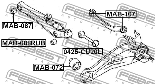 Сайлентблок MAB-088RUB FEBEST