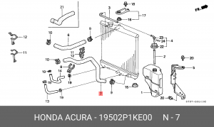 Шланг радиатора 19502P1KE00 HONDA