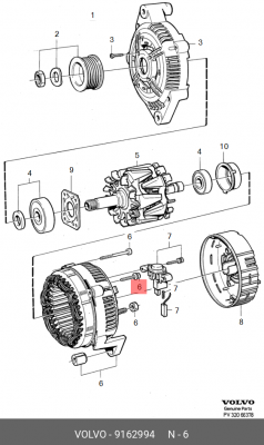 Ремкомплект, генератор 9162994 VOLVO