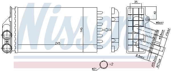 Теплообменник, отопление салона 71157 NISSENS
