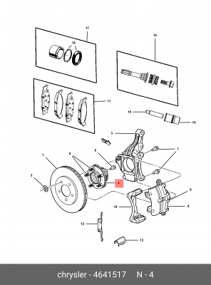 Комплект подшипника ступицы колеса 4641517 CHRYSLER