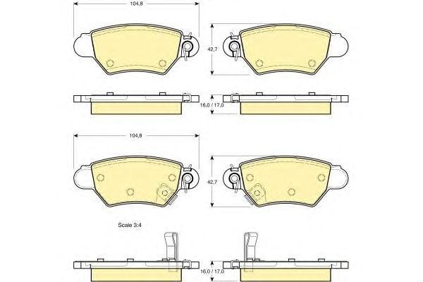 Комплект тормозных колодок, диско 6113524 GIRLING