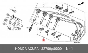 Ккомплект проводов зажигания 32700PT0000 HONDA