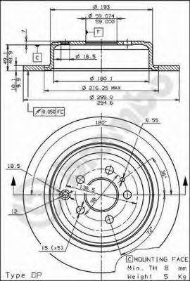 Тормозной диск 08.5898.10 BREMBO