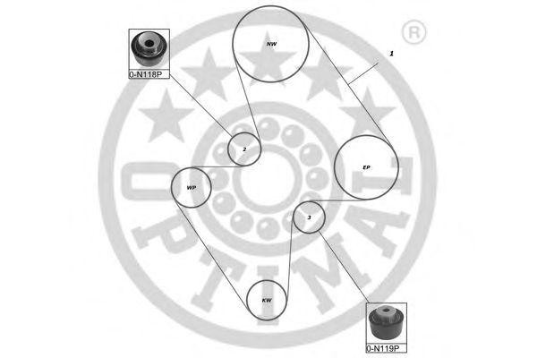 Комплект ремня ГРМ SK-1394 OPTIMAL