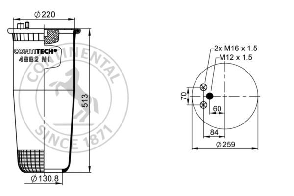 Рессора пневматическая 4882N1P01 CONTITECH