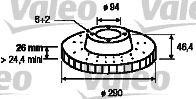 Тормозной диск 186813 VALEO PHC