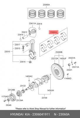 Шатунный подшипник 2306041911 HYUNDAI KIA