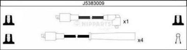 Ккомплект проводов зажигания J5383009 H B JAKOPARTS NIPPARTS