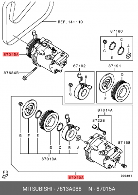 Клапан компрессора кондиционера 7813A088 MITSUBISHI
