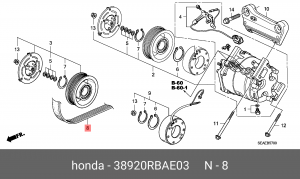 Поликлиновой ремень 38920-RBA-E03 HONDA