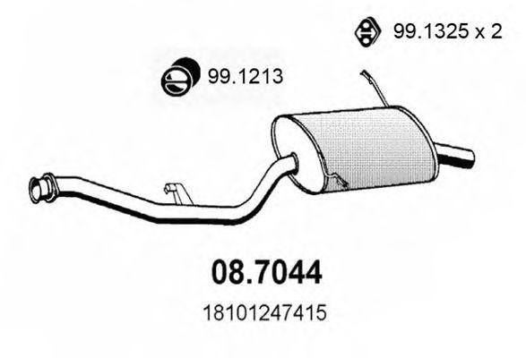 Глушитель выхлопных газов конечный 087044 ASSO