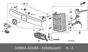 Фонарь задний 33500SZAR01 HONDA