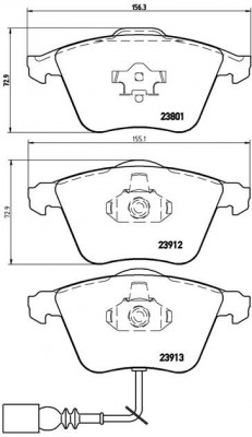 Комплект тормозных колодок, диско P85079 BREMBO