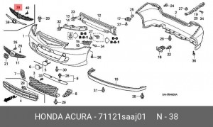 Решетка радиатора 71121SAAJ01 HONDA
