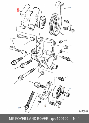 Гидравлический насос, рулевое управление QVB100690 MG ROVER LAND ROVER