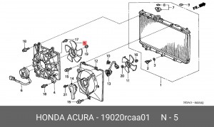 Вентилятор, охлаждение двигателя 19020RCAA01 HONDA