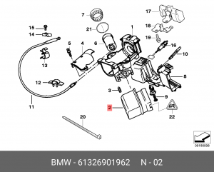 Группа контактная замка зажигания 61 32 6 901 962 BMW