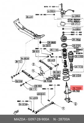 Амортизатор подвески G097-28-900A MAZDA