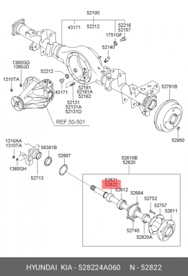 Комплект подшипника ступицы колеса 528224A060 HYUNDAI KIA