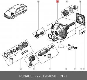 Усилитель тормозной системы 7701204890 RENAULT