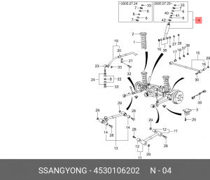 Амортизатор подвески 4530106202 SSANG YONG