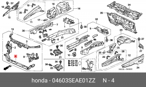 Балка крепления радиатора 04603SEAE01ZZ HONDA