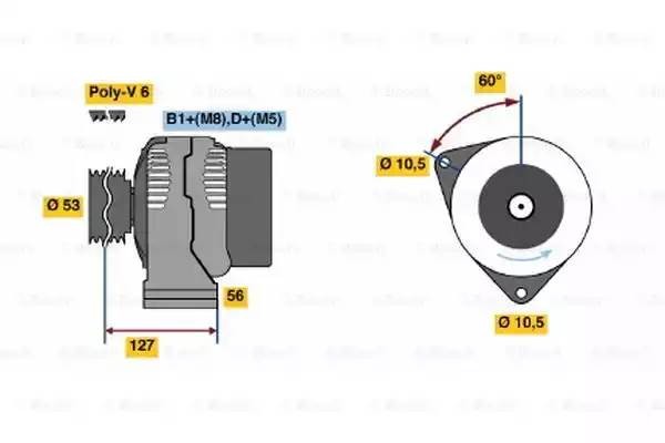 Генератор 0 124 525 143 BOSCH