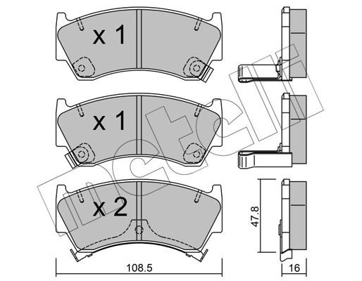 Комплект тормозных колодок, диско 22-0278-0 METELLI