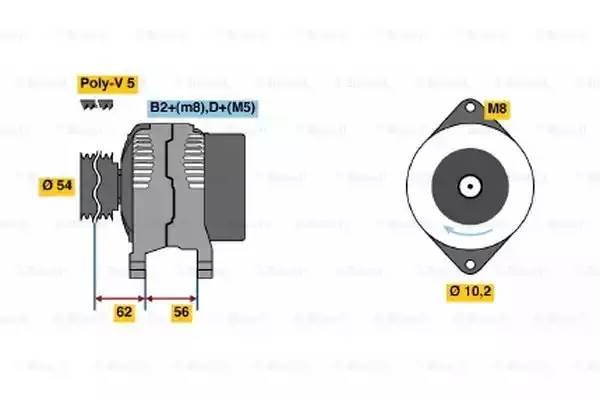 Генератор 0 124 225 050 BOSCH