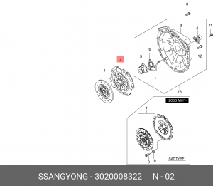 Сцепление (комплект) 3020008322 SSANG YONG