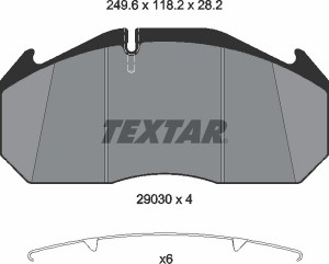Комплект тормозных колодок, диско 2903007 TEXTAR